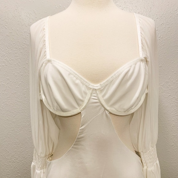 Dolls Kill ZYA The Label- Lolita Bodysuit in White 💕 - Picture 3 of 10